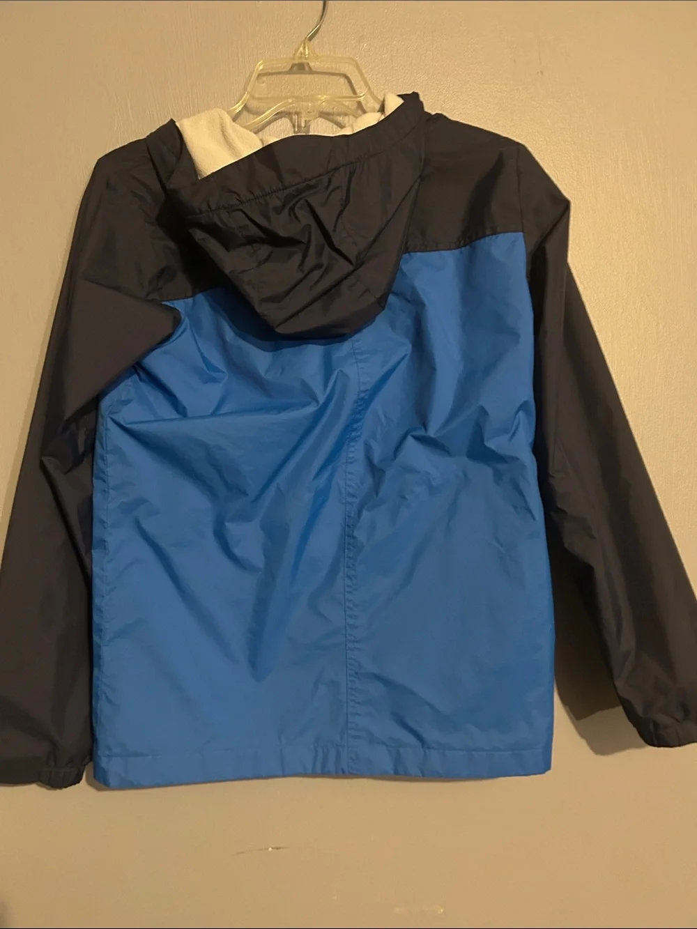 Columbia Kids Blue and Black Hooded Rain Jacket